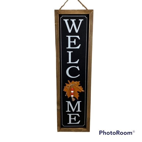 Brand‎ New Welcome Wood Framed Fall Sign - Picture 5 of 6